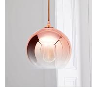 Lampada a sospensione Lampadario in vetro con sfera sfumata di lusso, lampada a sospensione in vetro placcato oro rosa, lampada a sospensione minimalista nordica da comodino for camera da letto ( Colo