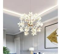 Lampada a sospensione , Lampadario moderno a LED di lusso in cristallo con pendente a forma dente leone, lampada da soffitto for sala pranzo, soggiorno, a sospensione(Bubble Crystal,Gold Body 24 LED)
