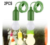 Lampada a Sospensione LED 2pz Lampadina Verde Colorata Campeggio a Batteria