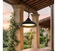 Lampada a sospensione LED da esterno Alluminio Larghezza 25 cm H: max. 73 cm IP54 Nero 3000 K bianco caldo 640 lm Lampada a sospensione moderna Lampada da veranda Lampada da esterno