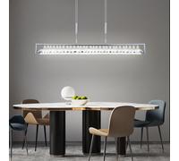 Lampada A Sospensione LED Design A Barra Cromata Regolabile In Altezza H 160 Cm