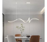 Lampada a Sospensione LED Dimmerabile Plafoniera Spirale Alluminio Lampadario Moderna Nero per Isola Cucina, Sala da Pranzo, Soggiorno (L160CM, Bianco)