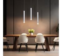 Lampada a Sospensione LED Lampada da Soggiorno Argento 3000K H 120 CM [EEK: Non valutato]