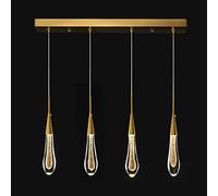 Lampada a Sospensione LED Moderna Color Oro, Lampada da soffitto Regolabile per Cucina, Mini Lampada a Goccia di Cristallo per Isola, Camera da Letto, corridoio, Ingresso (4 luci)