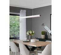 Lampada a Sospensione LED Moderna, dimmerabile con Telecomando, Design lineare, Altezza Regolabile per Sala da Pranzo e Ufficio, lampadario Bianco da 150 cm.