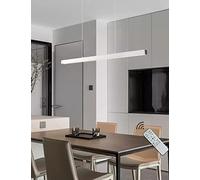 Lampada a Sospensione LED Moderna dimmerabile con Telecomando, Design lineare Regolabile in Altezza per Sala da Pranzo e Ufficio, Luce Bianca da Tavolo (80 cm)