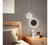 Lampada a sospensione LED moderno luci sospese 9W Camera da letto luce pendente comodino Intorno a disegno lampadario Regolabile in altezza 3000 mila lampadario Per soggiorno scale 15cm+10cm