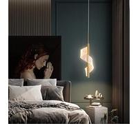 Lampada a sospensione LED Moderno luci sospese Camera da letto comodino lampada a sospensione disegno delle onde D'oro luce pendente lampadario 3000 mila lampadario soggiorno scale 5*30 cm