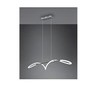 Reality LED Lampada a sospensione Argos R32361106, metallo cromato, plastica bianca, incl. 28 Watt LED, interruttore dimmer