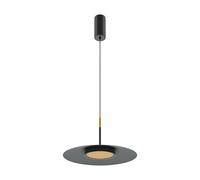 Lampada A Sospensione LED Rotonda Ø 35 Cm Rotonda In Nero Oro 3000 K Calda [EEK: G]