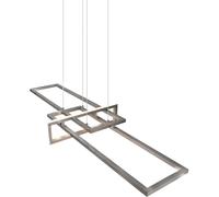 TRIO, Sospensione, Salinas incl. 1 x LED,SMD,34,0 Watt,3000K,4200 Lm. Finitura: Metallo, Nichel opaco L:110,0cm, L:40,0cm, A:150,0cm Dimmerabile tramite interrutto,