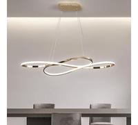 Lampada a sospensione LED Tavolo da pranzo, Lampada da sala da pranzo, Lampadario Moderna Altezza Regolabile Doppio 8 Design Plafoniera Soggiorn Ufficio Hotel Camera da letto Lampade(Oro rosa, 3000K)