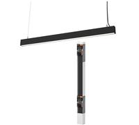 LEDVANCE Office Line Cuboid, square suspended office ceiling light, 42 W, 4,400 lm, 4.000 K, 840 cool white, 3-step dimmable, black aluminium, IP20