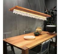 Lampada a Sospensione Legno di Cristallo Luci Soggiorno Luce Braun LED H 145 [EEK: E]