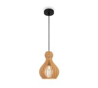 Lampada a Sospensione Legno E27 Ø 20 CM Stretto Beige Pendelleuchte Pranzo