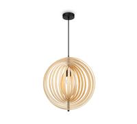 Lampada a Sospensione Legno Metallo Beige Nero B:50 CM E27 Pranzo Pendelleuchte