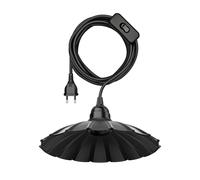 Lampada a sospensione LEKA paralume con bordo ondulato cavo tessile Ø 245 mm