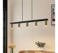 Lampada a sospensione Lindby Baliko, nero/ottone, a 5 luci, GU10 9627625