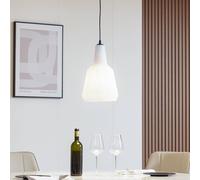Lampada a sospensione Lindby Belarion, opale, 1 luce, vetro, Ø 23 cm LINDBY