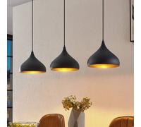 Lampada a sospensione Lindby Elamira, nero, metallo, 133 cm, a 3 luci. LINDBY