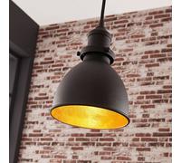 Lampada a sospensione Lindby Jasminka, nero/oro, metallo, 1 luce. LINDBY