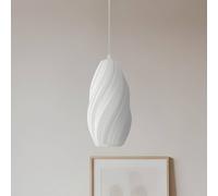 Lampada a sospensione Lindby Nuvia, Ø 15,5 cm, bianca, stampa 3D LINDBY