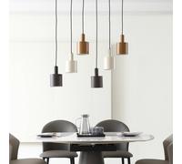 Lampada a sospensione Lindby Ovelia, marrone/caffè/beige, a 6 luci, E27 LINDBY