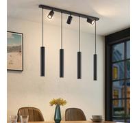 Lampada a sospensione Lindby Sanad, 100 cm, a 7 luci, nera, GU10 LINDBY