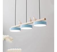 Lampada a Sospensione lineare a LED dimmerabile a 3 luci per Sala da Pranzo, Design Nordico Unico con Accenti di Legno, Ideale per l'isola della Cucina e l'arredamento del corridoio, Altezza