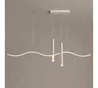 Lampada a sospensione lineare for sala da pranzo, lampada a sospensione lunga in metallo nero con faretti decorativi*2, LED moderno, Retrò