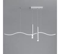 Lampada a sospensione lineare for sala da pranzo, lampada a sospensione lunga in metallo nero con faretti decorativi*2, LED moderno, Retrò