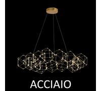 Lampada a sospensione lineare LUCCIOLA 15, acciaio inossidabile led 3000k 72W, 5760 LM, ø 100 h150 cm, dimmerabile