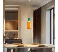 Lampada a sospensione Lucande LED Fay, arancione/verde scuro, vetro, Ø 15 LUCANDE