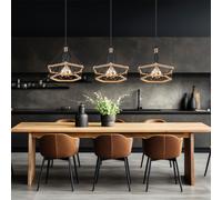 Lampada a Sospensione Luce 3 Fiamma Corda Canapa Gitterschirm H 120 CM [EEK: Non valutato]