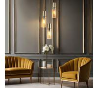 Lampada a Sospensione Luce a Sospensione 3 Fiamma Coprire Metallo Vetro [EEK: Non valutato]