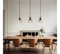 Lampada a Sospensione Luce Sala da Pranzo Plafoniera Metallo Vetro Rauchfarbe [EEK: Inaditato]
