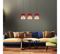 Lampada a Sospensione Luce Sala da Pranzo Vetro 3-Flammig Plafoniera Rosso [EEK: Inaditato]