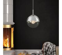GLOBO Lampadario VARUS nichel opaco, vetro trasparente cromato