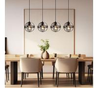 Lampada a Sospensione Luce Tavolo da Pranzo Nero Altezza Regolabile Cucina [EEK: Non valutato]