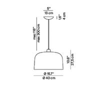 Luceplan Zile lampada a sospensione rosso mattone opaco, Ø 40 cm Luceplan