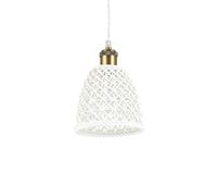 Sospensione Vintage-Decò Lugano Metallo Bianco 1 Luce E27 D16Cm