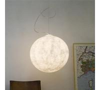 Lampada a Sospensione LUNA 2 Ø 50 cm Media in nebulite mix di Resina e Fibre Nebulite Bianco bianco