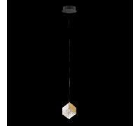 Lampada a sospensione MAGIA Single, metallo nero pendente oro LED 4,5W 383lm 3000K, ø 16 h 150cm