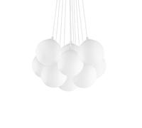 Sospensione Moderna Mapa Vetro Bianco 11 Luci E14