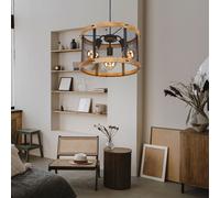 Lampada A Sospensione Marrone Scuro Per Corridoio 3 Fiamme D 40 Cm [EEK: Inaditato]