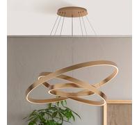 Lampadario A Sospensione Moderno Rim Alluminio Ottone 3 Luci Led 115W