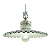 Lampadario Classico Roma Ceramica E Ottone Satinato Decorato 31Cm 1 Luce E27