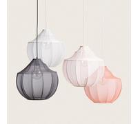 LEDKIA LIGHTING Lampada a Sospensione Metallo e Tessuto Ayla Rosa Pastello E27