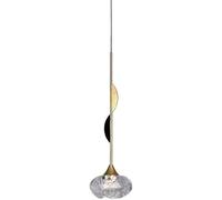 Lampada a sospensione MI-NI in vetro e cristallo a bolle, lampadario a goccia Compatible with isola cucina madre, oro, 1 luce,Plafoniera Lampadario Da Soffitto
