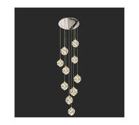 Lampada a sospensione, Modern Crystal stair chandelier lights indoor lighting Ceiling lamp hanging light led Chandeliers for living room lightin(10 heads,Cold)
